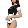 thumbnail image 1 of Uemuo Cat Meow Pattern Women's One Piece Short Sleeve Swimsuit Rash Guard Surfing Modest Quick-drying Swimsuit Beach Essentials-Large, 1 of 9