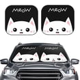 thumbnail image 1 of Uemuo Cat Meow Printed 2 PCS Car Windshield Sun Shade, Auto Sun Heat and UV Rays Blocker, Foldable Automotive Front Window Sunshade Protector, 1 of 7