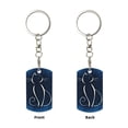 thumbnail image 1 of Uemuo Cat Sketch Pattern Rectangular Metal Keychain - Durable, Stylish, and Personalized Key Ring for Men and Women,Engraved Keychain,Gift Slim Sturdy Keychain, 1 of 7