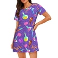 thumbnail image 1 of Uemuo Chemistry Tools Pattern Women’s Nightdress – Casual Sleep Shirt, Soft Relaxed Fit Short-Sleeved Cotton Sleepwear for Home, Bedtime, and Lounging, 1 of 6