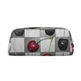 thumbnail image 1 of Uemuo Cherries laid Printed Leather Pencil Case, Pencil Pouch, Portable Pencil Bag, Pen Case for& Office, 1 of 7