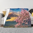 thumbnail image 1 of Uemuo Cherry Blossoms Printed Throw Blanket for Couch, Fluffy Fuzzy Blankets for Bed, Sofa, Cozy Flannel Faux Fur Blanket-40"x30", 1 of 6