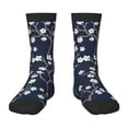 thumbnail image 1 of Uemuo Cherry Blossoms on Navy Background Printed Kids Boys Socks Seamless Crew Socks Crazy Funny Athletic Sport Socks for Children, 1 of 6