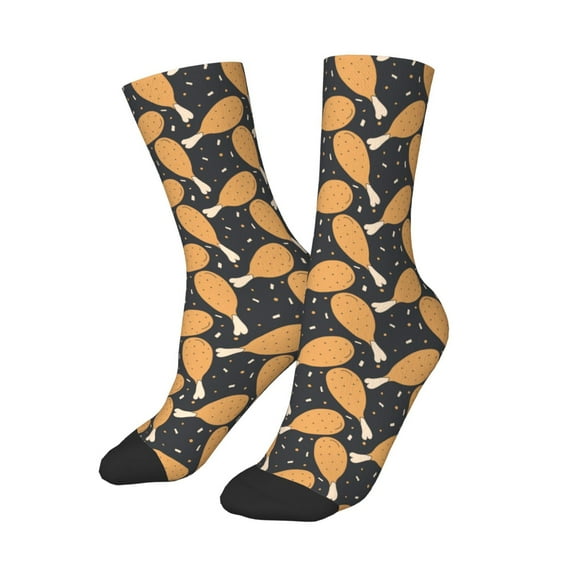Uemuo Chicken Legs Printed Kids Boys Socks Seamless Crew Socks Crazy Funny Athletic Sport Socks for Children