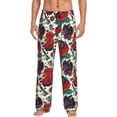 thumbnail image 1 of Uemuo Chicken Pattern Men's Wide Leg Palazzo Lounge Pants with Pockets Light Weight Loose Comfy Casual Pajama Pants-X-Large, 1 of 9