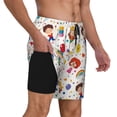 thumbnail image 1 of Uemuo Childrens Party Pattern Mens Swim Trunks Quick Dry Board Shorts with Mesh Lining, Stretch Beach Shorts Quick Dry No-Chafing Board Shorts-Large, 1 of 9