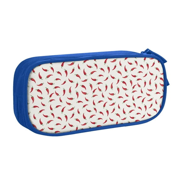 Uemuo Chili Printed Pencil Pen Case, Portable Pencil Pouch with Zipper, Compact Stationery Bag Makeup Bag, Pencil Bag for Home Office