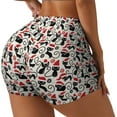 thumbnail image 1 of Uemuo Christmas Cat Pattern Women Workout Impact Shorts Scrunch Butt Lifting Gym Shorts Seamless Booty Biker Shorts-Large, 1 of 8