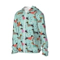 thumbnail image 1 of Uemuo Christmas Dachshund Pattern Women's Full Zip UPF 50+ Sun Protection Hoodie Jacket Long Sleeve Sun Shirt Hiking Outdoor Performance with Pockets-, 1 of 9