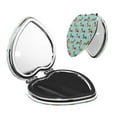 thumbnail image 1 of Uemuo Christmas Dachshund Print Compact Portable Pocket Makeup Mirror - Leather Cover, Elegant Travel Cosmetic Mirror for Purse, Pocket, and Handbag-Heart Shape, 1 of 9