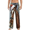 thumbnail image 1 of Uemuo Christmas Horse Pattern Men's Wide Leg Palazzo Lounge Pants with Pockets Light Weight Loose Comfy Casual Pajama Pants-XX-Large, 1 of 9