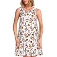 thumbnail image 1 of Uemuo Christmas Santa Cartoon Snowman Pattern Women’s Sleeveless Dress – Casual Summer A-Line Dress, Stylish and Comfortable Sundress for Hot Weather, 1 of 7
