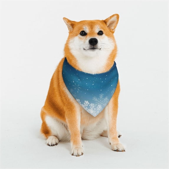 Uemuo Christmas Snowflakes Summer Dog Bandanas,Cat Pet scarf,Soft Cotton Puppy Cat Scarfs Washable,Pets Gift-Large