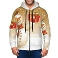 thumbnail image 1 of Uemuo Christmas Snowman Gift for Men's Fashion Full-zip Hoodies & Sweatshirts with Kangaroo Pocket, Zip-up Hooded Sweatshirt, Moisture Wicking & Breathable-XX-Large, 1 of 5