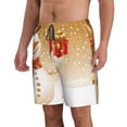 thumbnail image 1 of Uemuo Christmas Snowman Gift Pattern Men's Swim Trunks Hawaiian Beach Bathing Suit Swimsuits Beach Quick-Dry Shorts with Pockets-Small, 1 of 9
