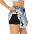 thumbnail image 1 of Uemuo Christmas Snowman In The Snow Pattern Women's Athletic Shorts High Waisted Running Shorts with Liner Pockets Gym Elastic Workout Shorts-Small, 1 of 9