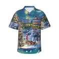 thumbnail image 1 of Uemuo Christmas Tree Printed Regular Fit Short Sleeve Casual Hawaiian Shirt for Men,Aloha shirt,Tropical shirt,Floral print shirt,Vacation Beach shirt-, 1 of 9