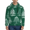 thumbnail image 1 of Uemuo Christmas Trees Pattern Men's Hoodie - Casual Pullover Hoodie with Kangaroo Pocket, Stylish Hooded Sweatshirt for Everyday Wear-Medium, 1 of 7