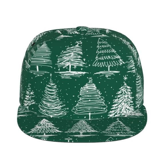Uemuo Christmas Trees Pattern Women's Baseball Cap,Straight Brim Hat,Golf Dad Hat,Travel Hat,Sun Protection Cap,Everyday Accessory