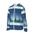 thumbnail image 1 of Uemuo Christmas Trees Pattern Women's Full Zip UPF 50+ Sun Protection Hoodie Jacket Long Sleeve Sun Shirt Hiking Outdoor Performance with Pockets-Large, 1 of 9