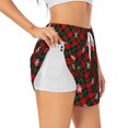 thumbnail image 1 of Uemuo Christmas With Character Pattern Women's Athletic Shorts High Waisted Running Shorts with Liner Pockets Gym Elastic Workout Shorts-XX-Large, 1 of 9