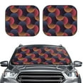 thumbnail image 1 of Uemuo Circular Stripes Printed 2 PCS Car Windshield Sun Shade, Auto Sun Heat and UV Rays Blocker, Foldable Automotive Front Window Sunshade Protector, 1 of 7
