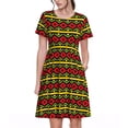 thumbnail image 1 of Uemuo Classic Color Music Print Womens Summer Dress Casual Swing Short Sleeve Sundresses Beach A-line Shift Dress, 1 of 6