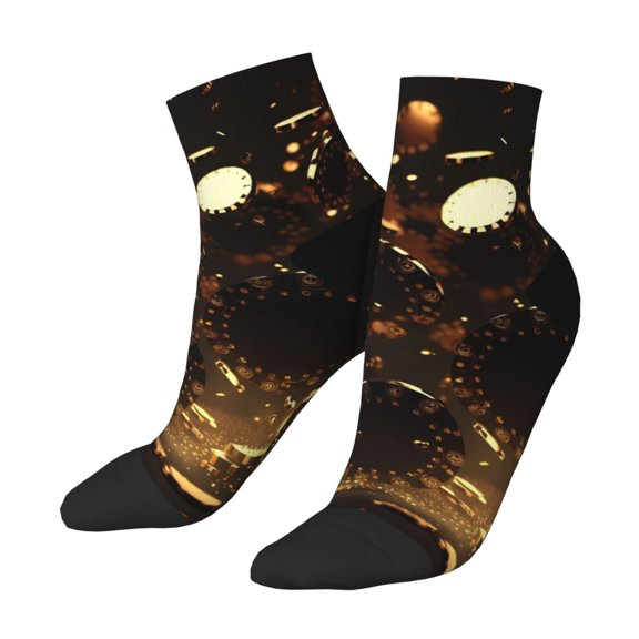 Uemuo Classical Golden Casino Printed Crew Socks, Moisture-Wicking Socks, Athletic Socks for Men Breathable Cushion Socks Casual Sport Socks for Running Traveling