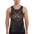 thumbnail image 1 of Uemuo Classical Style Brown Owl Pattern Men's Muscle Shirts Sleeveless Dry Fit Gym Workout Tank Top Lightweight Sports Tank Top Beach Tank Top, Loose-fit Sleeveless Shirt-Large, 1 of 7