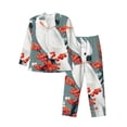 thumbnail image 1 of Uemuo Cockatoo Red Berries Pattern 2-Piece Loungewear Set - Men’s Soft Sleepwear, Cozy Winter PJs, Comfy Sleep Set-X-Large, 1 of 7