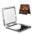 thumbnail image 1 of Uemuo Coffee Beans Print Compact Portable Pocket Makeup Mirror - Leather Cover, Elegant Travel Cosmetic Mirror for Purse, Pocket, and Handbag-Square, 1 of 9