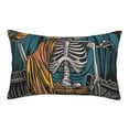 thumbnail image 1 of Uemuo Coffee-Drinking Skull Print Throw Pillow Case – Cozy & Soft Cushion Cover, Hypoallergenic Pillow Case for Sleeping, Perfect for Women with Envelope Closure-16"x24", 1 of 6
