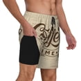 thumbnail image 1 of Uemuo Coffee Time (2) Pattern Mens Swim Trunks Quick Dry Board Shorts with Mesh Lining, Stretch Beach Shorts Quick Dry No-Chafing Board Shorts-, 1 of 9