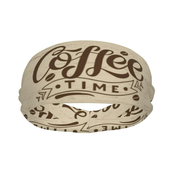 Uemuo Coffee Time (2) Printed Sports Headbands for Men Women,Moisture Wicking Workout Headband, Sweatband Headbands,Non-slip Workout Gym Yoga Headband