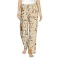 thumbnail image 1 of Uemuo Coffee Time Pattern Women's Wide Leg Palazzo Lounge Pants with Pockets Light Weight Loose Comfy Casual Pajama Pants-Small, 1 of 9