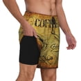 thumbnail image 1 of Uemuo Coffee Vintage Pattern Mens Swim Trunks Quick Dry Board Shorts with Mesh Lining, Stretch Beach Shorts Quick Dry No-Chafing Board Shorts-Large, 1 of 1