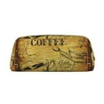 thumbnail image 1 of Uemuo Coffee Vintage Printed Leather Pencil Case, Pencil Pouch, Portable Pencil Bag, Pen Case for& Office, 1 of 7