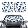 thumbnail image 1 of Uemuo Collection Of Cute Cartoon Dinosaurs Blue Silhouette Pattern Printed 2 PCS Car Windshield Sun Shade, Auto Sun Heat and UV Rays Blocker, Foldable Automotive Front Window Sunshade Protector, 1 of 7