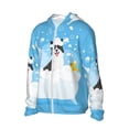 thumbnail image 1 of Uemuo Collie in Bathtub Pattern Women's Full Zip UPF 50+ Sun Protection Hoodie Jacket Long Sleeve Sun Shirt Hiking Outdoor Performance with Pockets-Small, 1 of 9