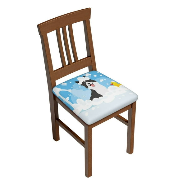 Uemuo Collie in Bathtub Pattern Waterproof Square Couch Cushion Covers, Magic Sofa Covers Washable, Stretch Sofa Seat Cushion Slipcovers