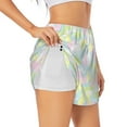 thumbnail image 1 of Uemuo Color Rabbit Pattern Women's Athletic Shorts High Waisted Running Shorts with Liner Pockets Gym Elastic Workout Shorts-Large, 1 of 9