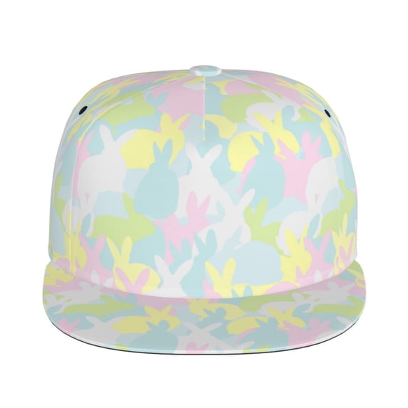 Uemuo Color Rabbit Pattern Women's Baseball Cap,Straight Brim Hat,Golf Dad Hat,Travel Hat,Sun Protection Cap,Everyday Accessory