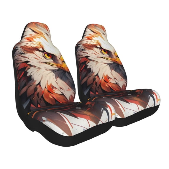 Uemuo Colorful Abstract Eagle Pattern Car Seat Covers for Front Seats Waterproof Seat Covers for Cars, Universal Auto Front Seats Protector Fits for Car-2 PCS