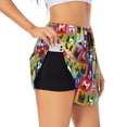 thumbnail image 1 of Uemuo Colorful Bulldog Pattern Women's Athletic Shorts High Waisted Running Shorts with Liner Pockets Gym Elastic Workout Shorts-Medium, 1 of 9
