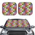 thumbnail image 1 of Uemuo Colorful Bulldog Printed 2 PCS Car Windshield Sun Shade, Auto Sun Heat and UV Rays Blocker, Foldable Automotive Front Window Sunshade Protector, 1 of 7