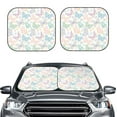 thumbnail image 1 of Uemuo Colorful Butterfly Printed 2 PCS Car Windshield Sun Shade, Auto Sun Heat and UV Rays Blocker, Foldable Automotive Front Window Sunshade Protector, 1 of 7