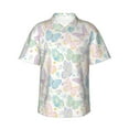 thumbnail image 1 of Uemuo Colorful Butterfly Printed Regular Fit Short Sleeve Casual Hawaiian Shirt for Men,Aloha shirt,Tropical shirt,Floral print shirt,Vacation Beach shirt-3X-Large, 1 of 9