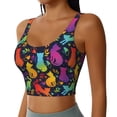 thumbnail image 1 of Uemuo Colorful Cats Pattern Women's Sports Bra - High Impact Support, Breathable, and Comfortable Athletic Bra for Running, Yoga, and Workouts, 1 of 9