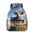thumbnail image 1 of Uemuo Colorful Cow Pasture Printed Student Durable Water-resistant Backpack,Travel Backpack,Outdoor Activities Backpack, Laptop Backpack, Multi-compartment Backpack, 1 of 5