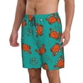 thumbnail image 1 of Uemuo Colorful Crab Pattern Men's Swim Trunks Hawaiian Beach Bathing Suit Swimsuits Beach Quick-Dry Shorts with Pockets-X-Large, 1 of 9